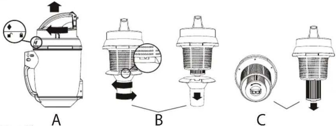 BESTRON A2400ECB - CLEANING AND MAINTENANCE - Cleaning or replacing the HEPA filter - 2