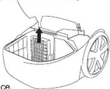 BESTRON A2300E - CLEANING AND MAINTENANCE - Cleaning or replacing the motor safety filter - 1