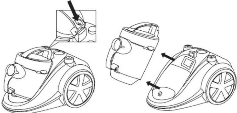 BESTRON A1800S - Removing waste from the dust receptacle - 1