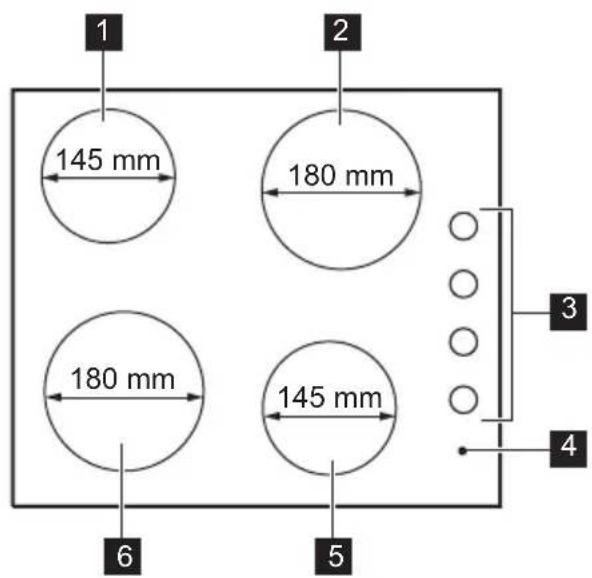 ZANUSSI ZEE6140 - Razporeditev kuhalnih povrsin - 1
