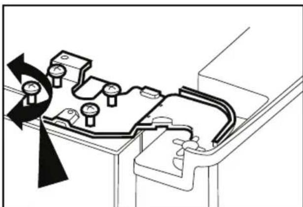 BLOMBERG KQD 1360E - Réglage du jeu entre les portes supérieures - 3