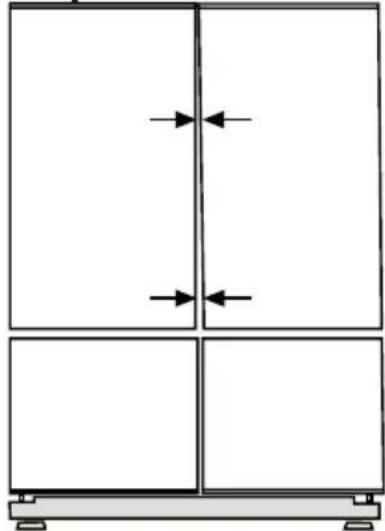 BLOMBERG KQD 1360E - Ajustar o espaço entre a porta superior - 1