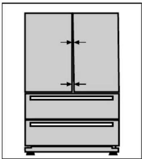 BLOMBERG KFD 9950 XA - Регулировка зазора между верхними дверцами - 1
