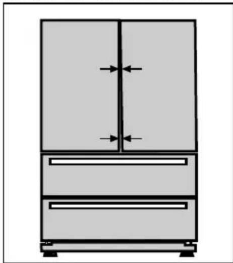BLOMBERG KFD 9950 XA - Aanpassen van de opening tussen de bovenste deur - 1