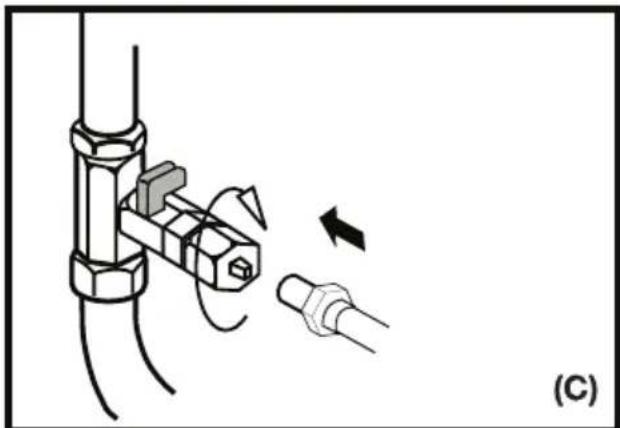 BLOMBERG IWD 1006 XT - Wasserschlauch an den Kaltwasseranschluss anschließen (bei bestimten Modellen) - 3