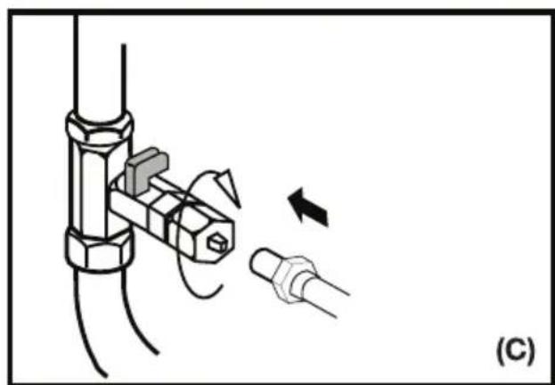 Diagram showing a mechanical assembly with a bolt and connector, no text or symbols present