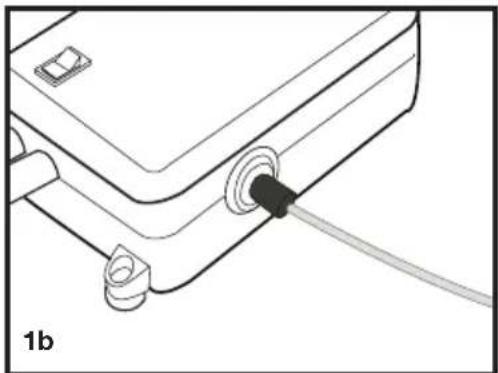 Technical line drawing of a mechanical component with a cable and connector (no text or symbols)