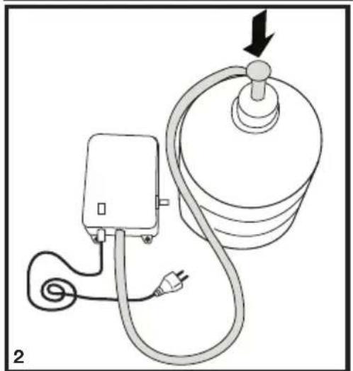 Diagram of a medical or electrical device with a bulb, plug, and cable (no text or symbols)