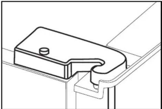 Technical line drawing of a mechanical bracket or clamp component (no text or symbols)