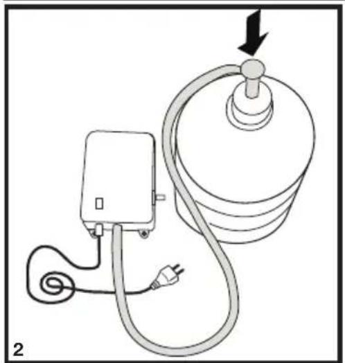 Diagram of a medical or electrical device with a bulb, plug, and cable (no text or symbols)