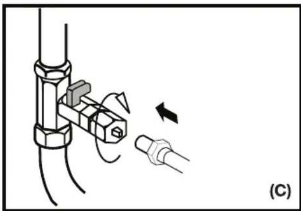 Diagram showing a mechanical assembly with a bolt and connector, no text or symbols present