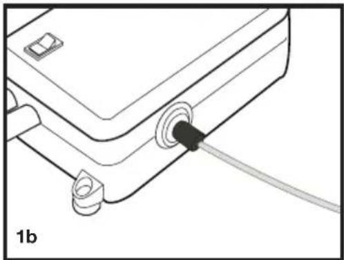 Line drawing of a device with a cable and connector, labeled '1b' (no text or symbols on the diagram itself)