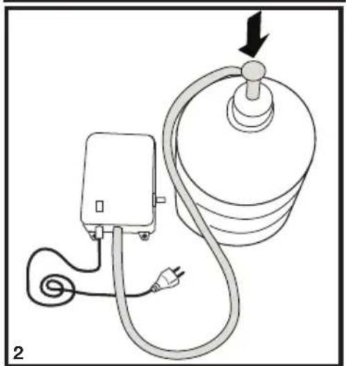 Diagram of a medical or electrical device with a bulb, plug, and cable (no text or symbols)