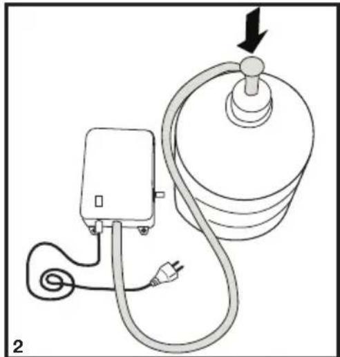 Simple line drawing of a medical or electrical device with a bulb, plug, and cable (no text or symbols)