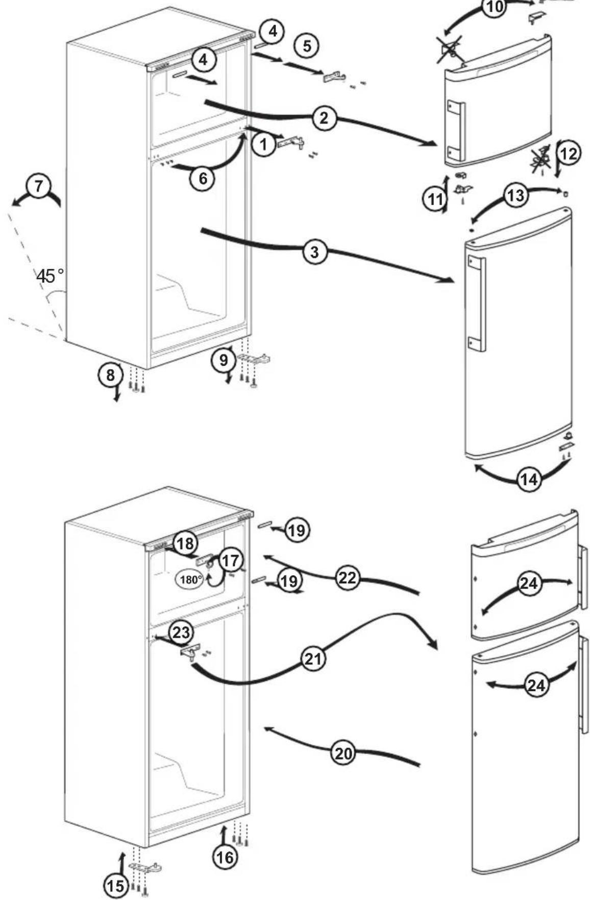 BLOMBERG DSM 1510 XA - Reversing the doors - 1