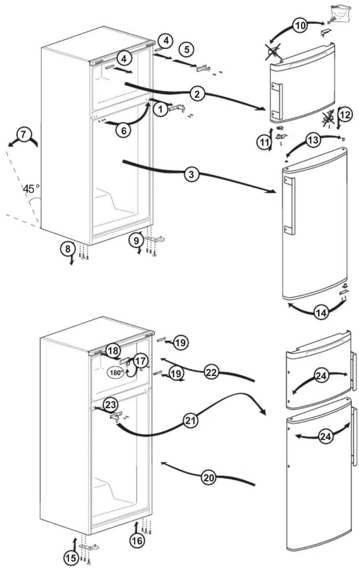 BLOMBERG DSM 1510 XA - Réversibilité des portes - 1