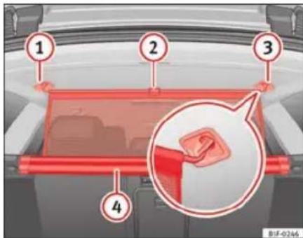 SEAT Leon SC (2014) - Utilisation du filet de séparation derrière le siège arrière\* - 1