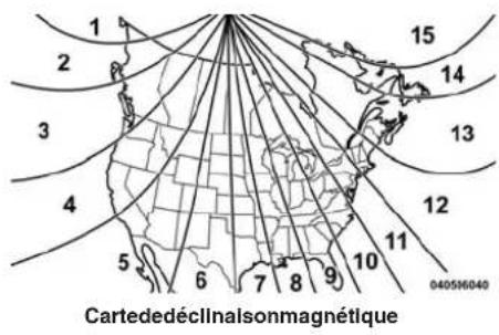 Chrysler 200 Sedan (2014) - Déclinaisonmagnétiquedela boussole - 1