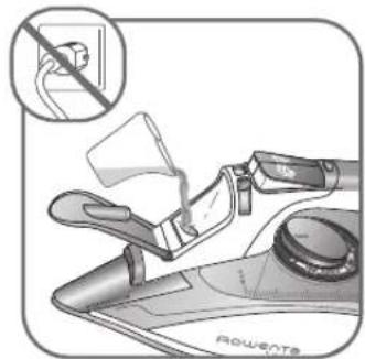 Diagram illustrating a hand using a power station to clean electrical outlets, with an inset showing no power outlet.