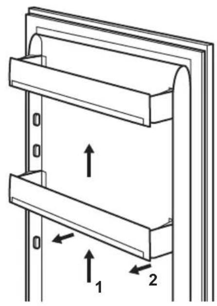 ZANUSSI ZRG16604WA - Mise en place des balconnets de la porte - 1