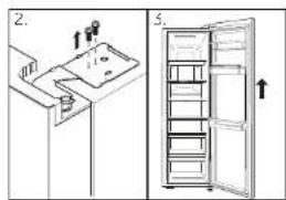 HAIER HRF521DS6 - Entfernen und Einsetzen der Türen - 3