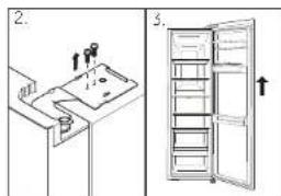 HAIER HRF521DS6 - Rimozione e installazione delle porte - 3