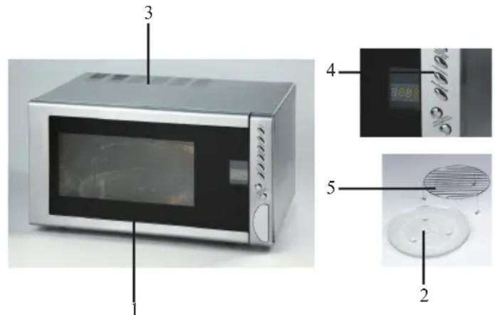 DOMO DO2631CG - LES ÉLÉMENTS DU FOUR À MICRO-ONDES - 1