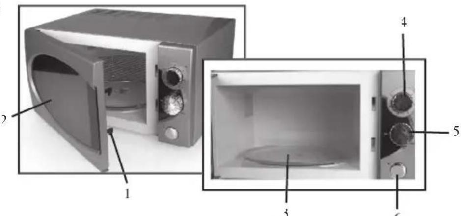 DOMO DO2831G - LES ÉLÉMENTS DU FOUR À MICRO-ONDES - 1