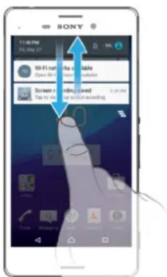 SONY Xperia M4 Aqua Dual - Pour ouvrir ou fermer le panneau de notification - 1