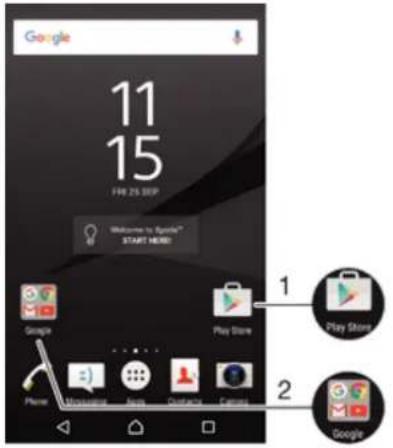 SONY Xperia M4 Aqua Dual - Présentation des raccourcis et dossiers - 1