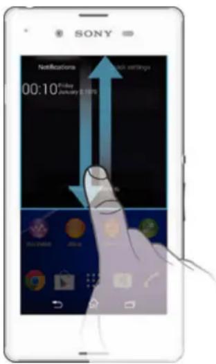 SONY Xperia E3 Dual - Pour ouvrir ou fermer le volet de notification - 1