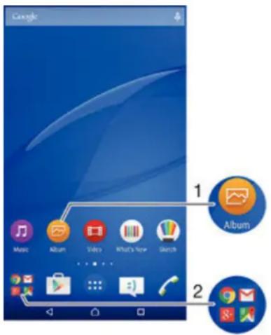 SONY Xperia C3 Dual - Raccourcis et dossiers - 1