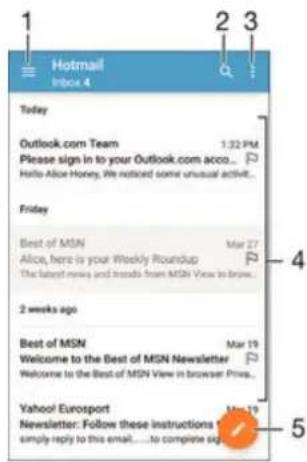 SONY Xperia C3 Dual - Envoyer et receivevoir des e-mails - 1