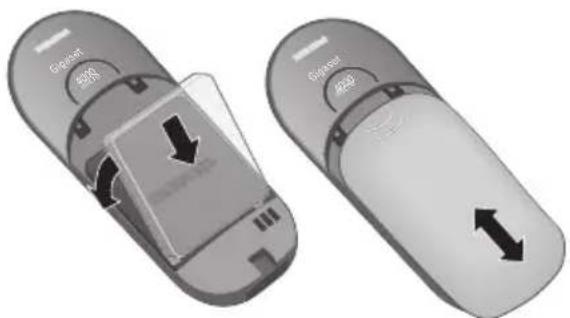 SIEMENS Gigaset Micro 4000s - Inserire la batteria - 1