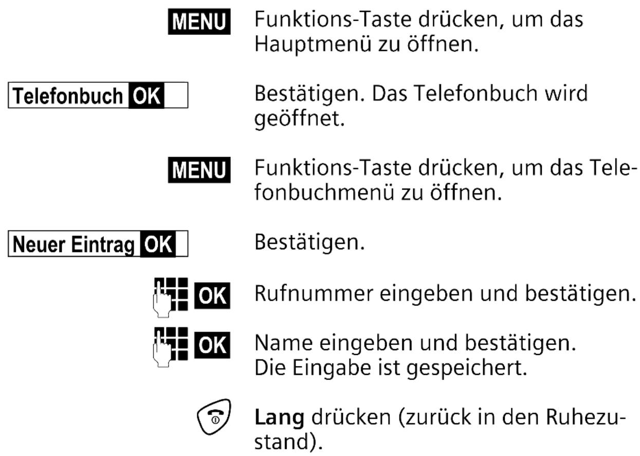 SIEMENS Gigaset E1 MA - Rufnummer im Telefonbuch speichern - 1