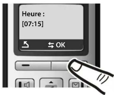 SIEMENS Gigaset A600A - Réglage de la date et de l'heure - 9
