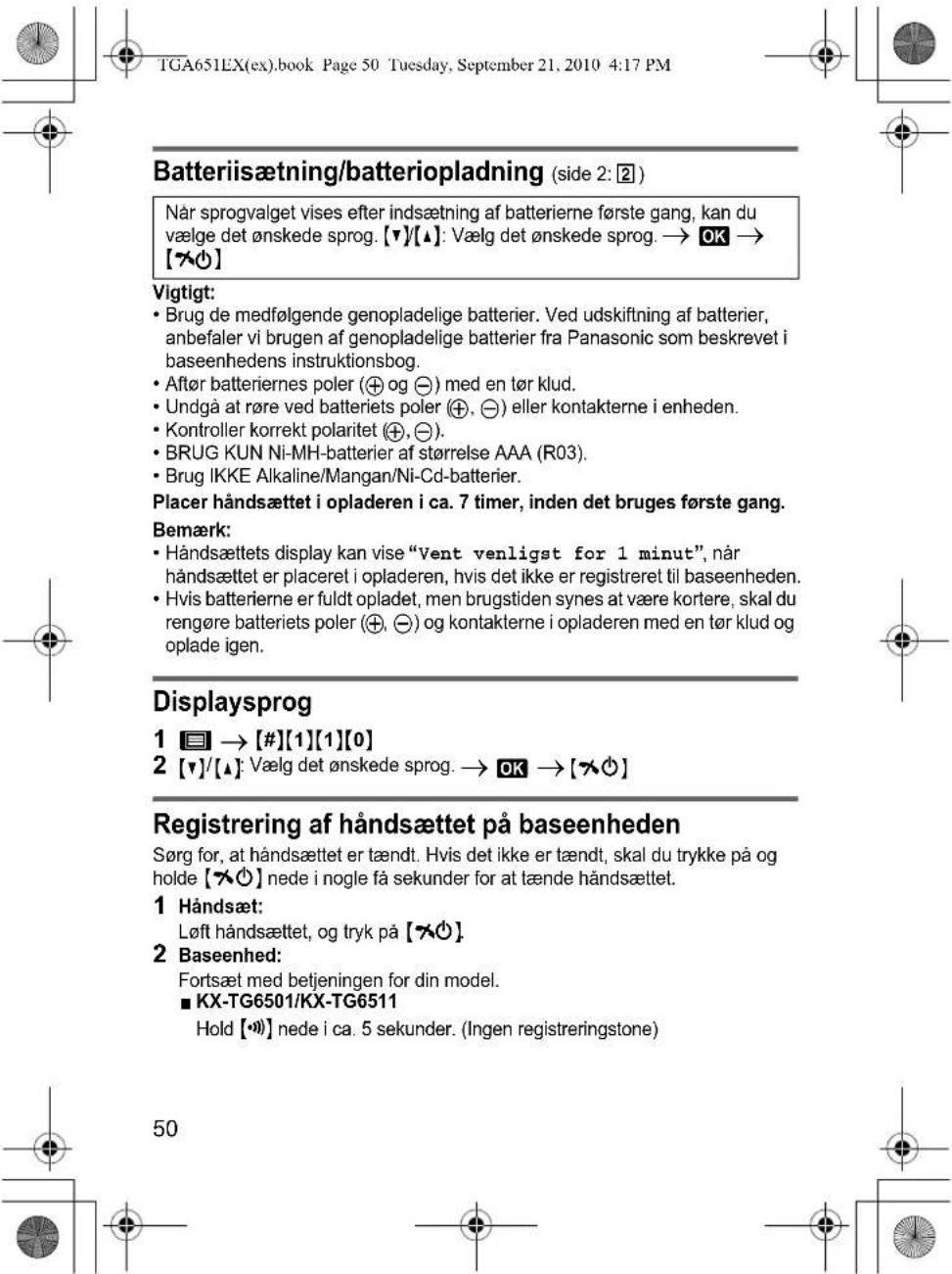 PANASONIC KXTGA651EXT - Forbindelse (side 2: 1 ) - 5