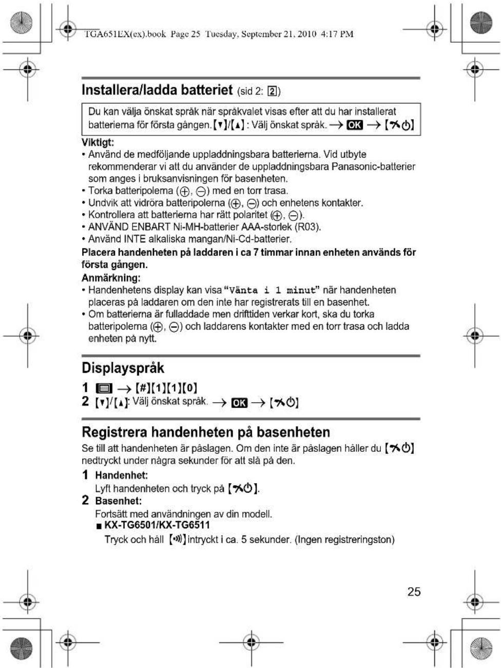 PANASONIC KXTGA651EXT - Anslutning (sid 2: - 4