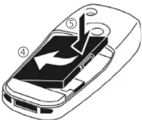 SIEMENS CXT65 - Insertion de la carte SIM/batterie - 3