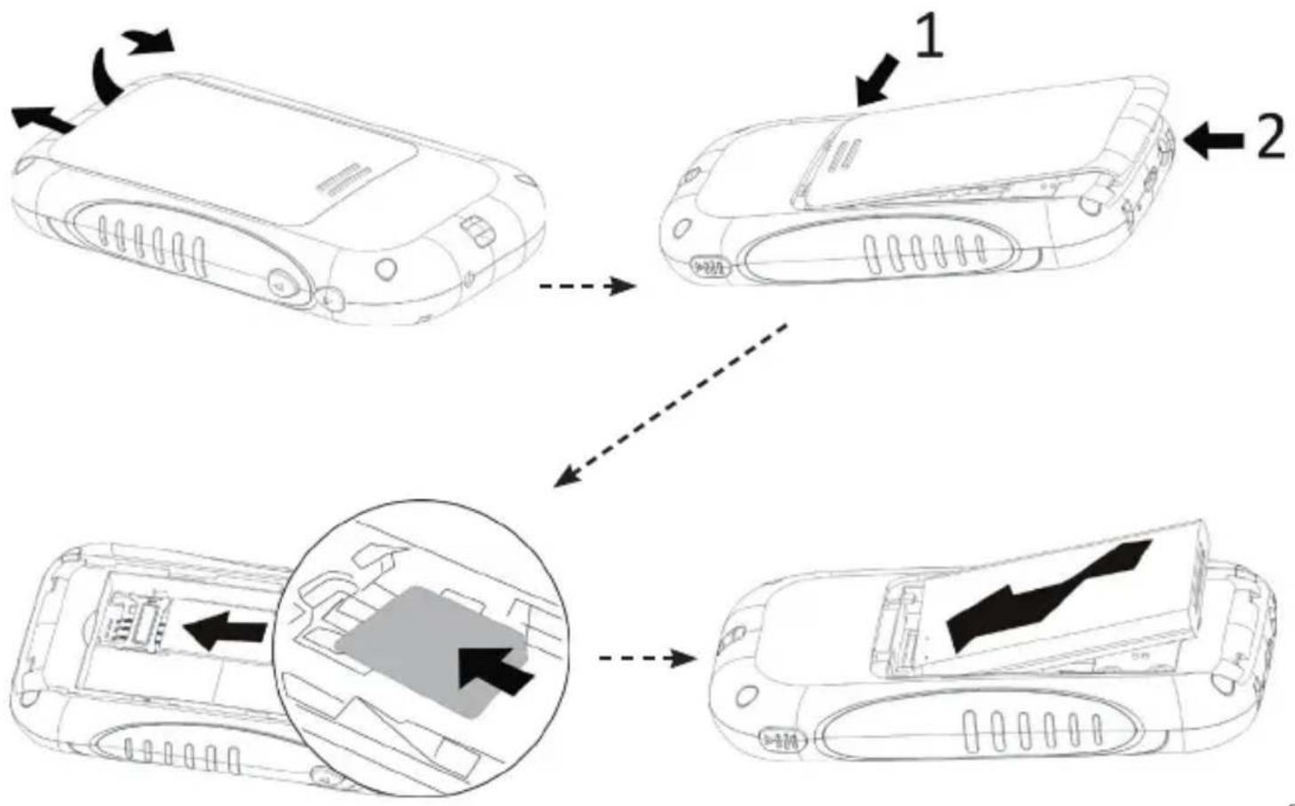 ITT Easy Pocket - SIM-Karte und Akku einlagen - 1