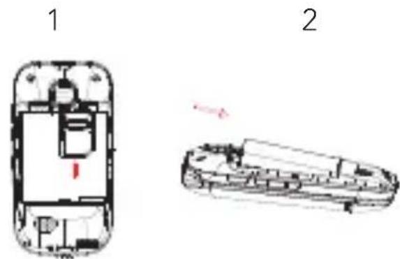 AEG Voxtel M405 - Install the SIM card and battery - 1