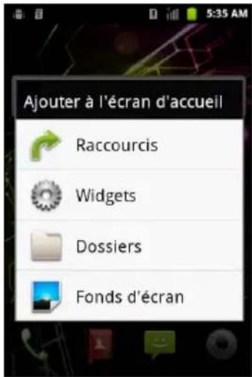 ACER Liquid Express E320 - Ajouter ou supprimer des raccourcis ou widgets - 1