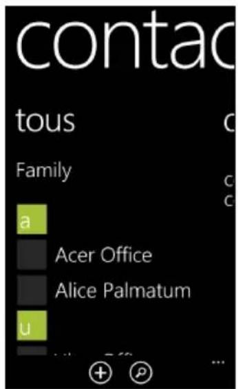 ACER Allegro M310 - Le hub Contacts - 1
