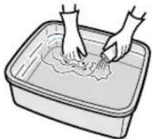 SHARP FUS63E - Fill a large container with warm water, add a mild kitchen detergent and stir. - 1