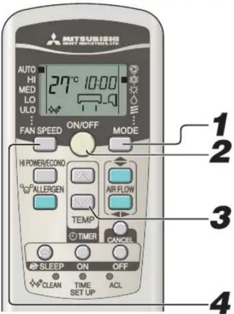 MITSUBISHI SRK80ZKS - Gebruik werkingsmodus COOL/HEAT/DRY/FAN - 1