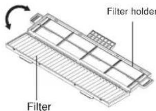 MITSUBISHI SRK80ZKS - Installing, inspecting, and replacing the air-cleaning filter - 2