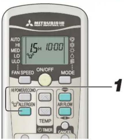 MITSUBISHI SRK80ZKS - Funzionamento della ALLERGEN CLEAR - 1