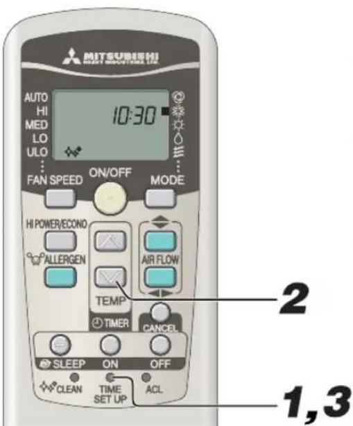 MITSUBISHI SRK80ZKS - Current time setting - 1