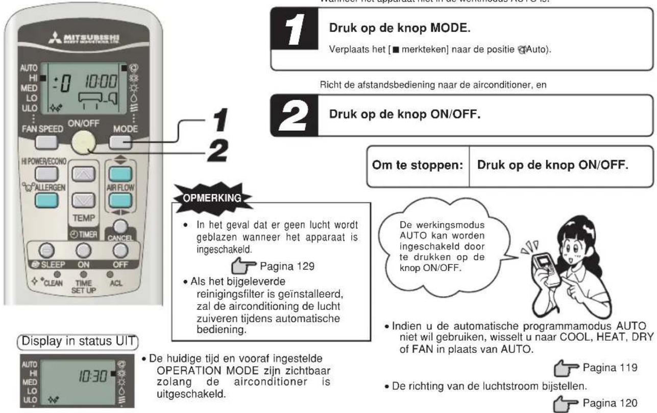 MITSUBISHI SRK80ZKS - Gebruik van de werkingsmodus AUTO - 1