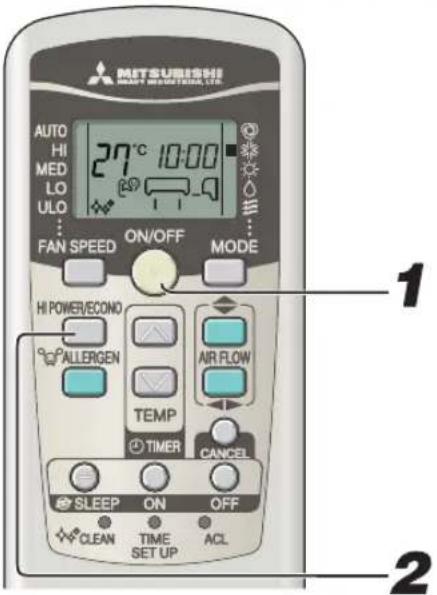 MITSUBISHI SRK80ZKS - Gebruik werkingsmodi HIGH POWER/ECONOMY - 1